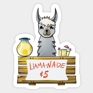 Cute llama selling lemonade, err, llama-nade Sticker